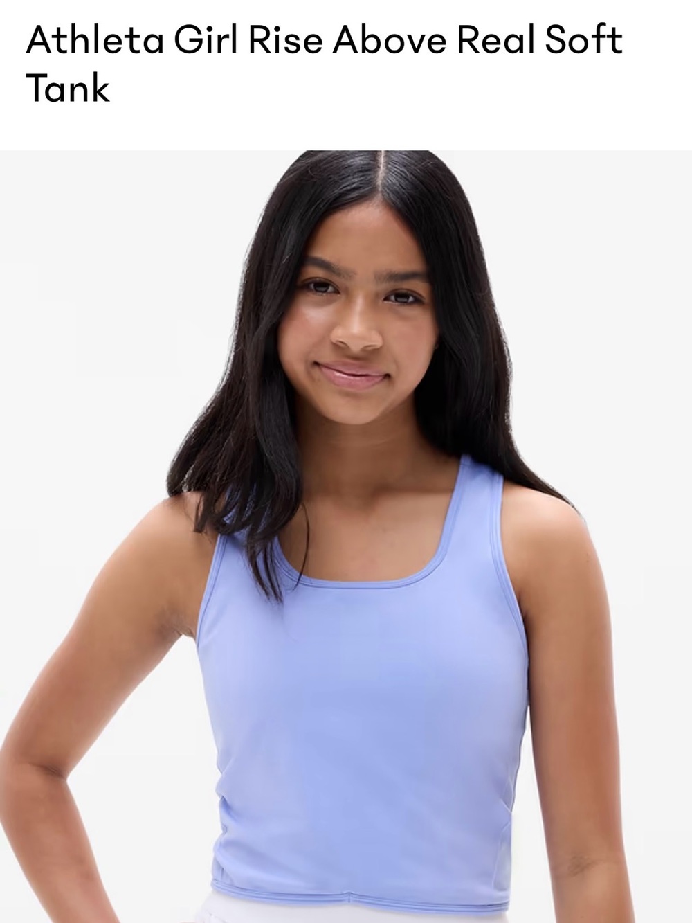 Athleta Girl rise above real soft tank in periwinkle